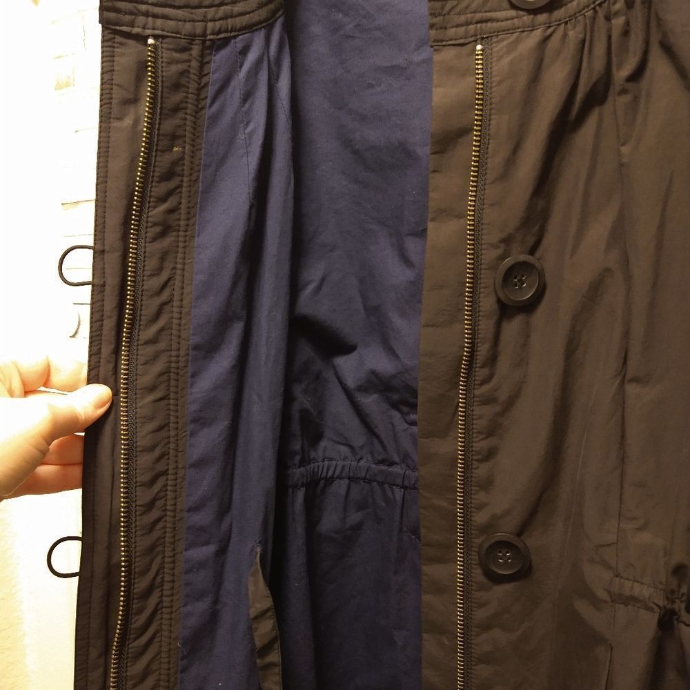 Vince Black Trench Style Belted Crew Neck Jacket - Picture 11 of 15